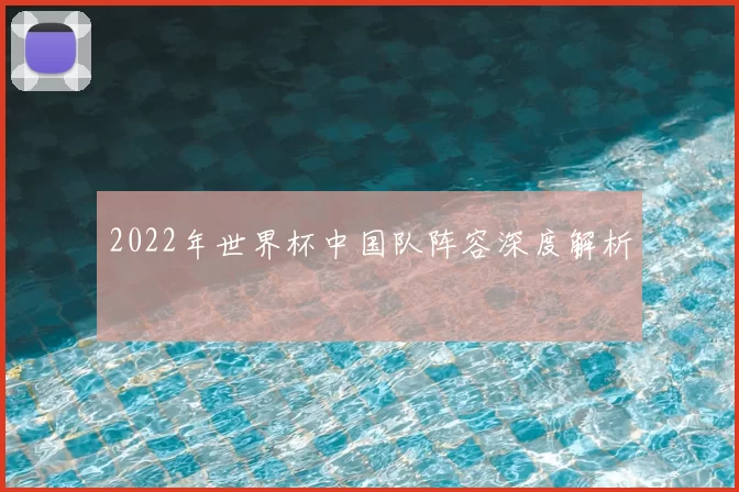 2022年世界杯中国队阵容深度解析